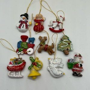 Miniature Set of 10 Christmas Ornaments